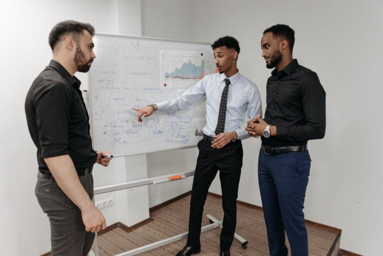 OKRs verstehen – Team bespricht Ziele am Whiteboard
