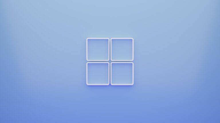 a blue background with a white square in the middle